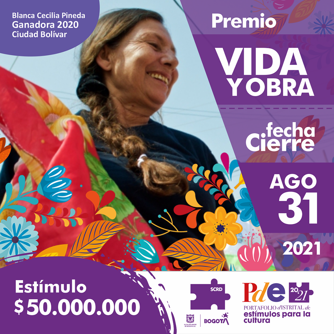 Blanca Pineda, líder cultural de Ciudad Bolívar, fue la ganadora del Premio Vida y Obra 2020